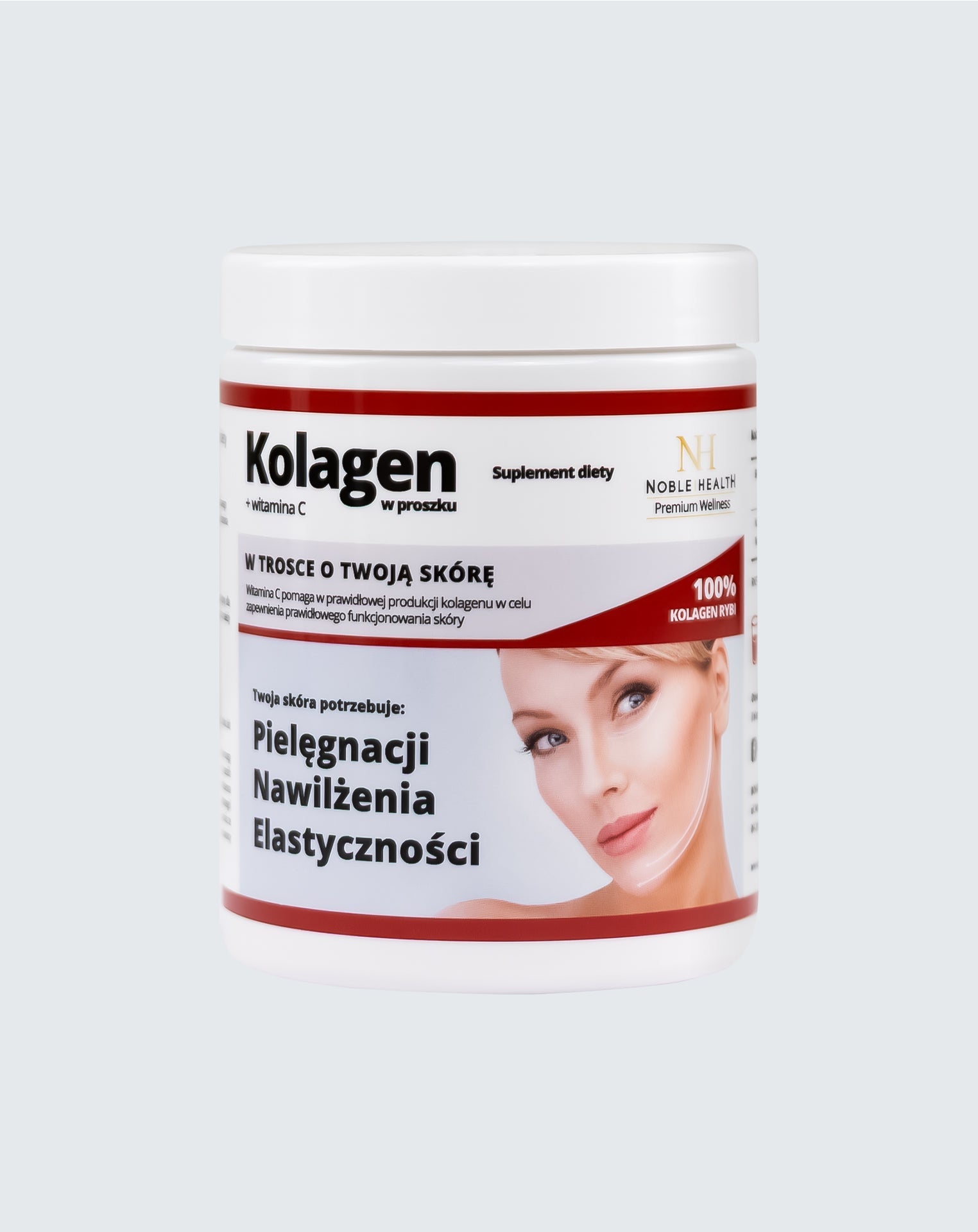Kolagen + witamina C w proszku - Noble Health Zdrowa piękna skóra
