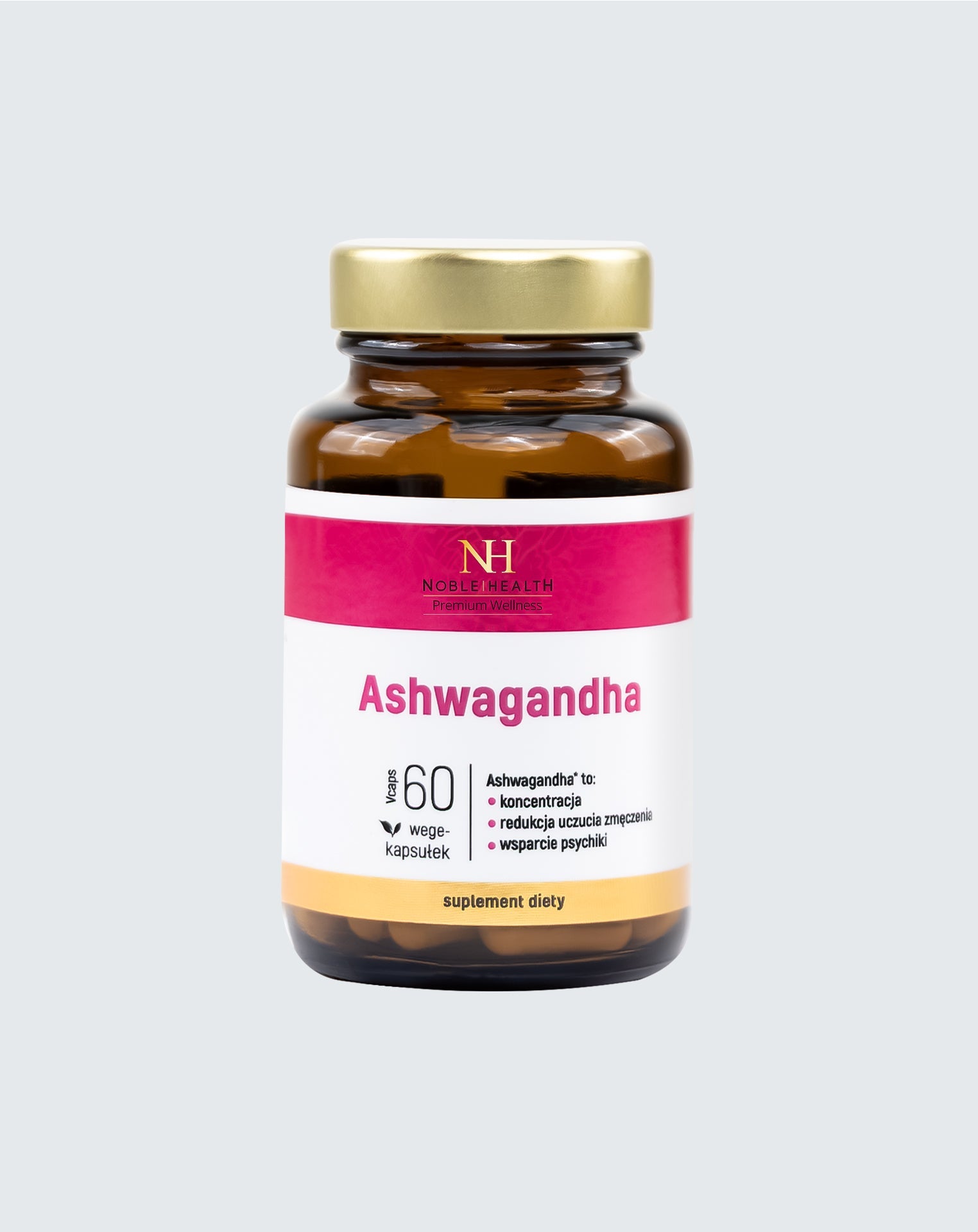 Ashwagandha Noble Health végétalien 60 pcs Ginseng indien mémoire stress