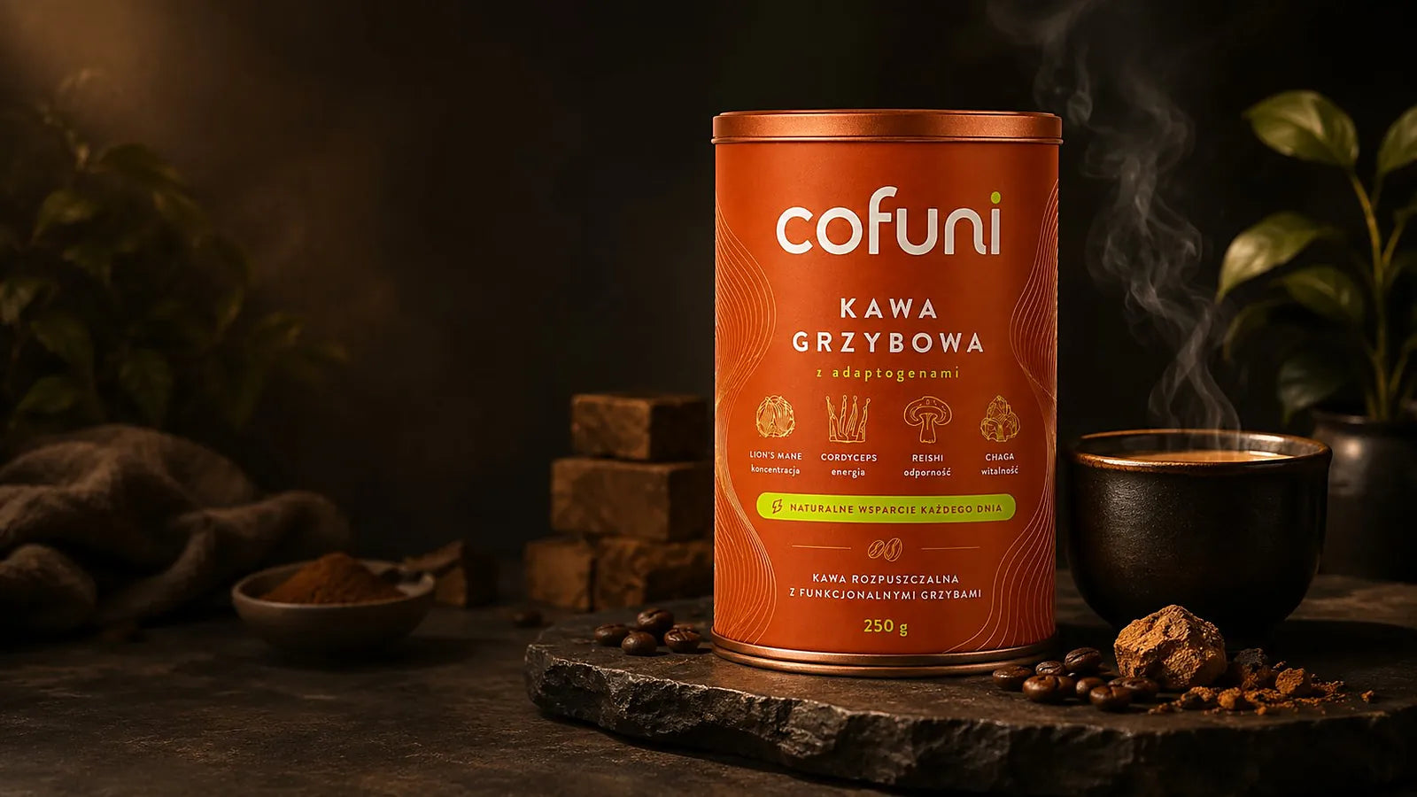 Cofuni held achtergrond